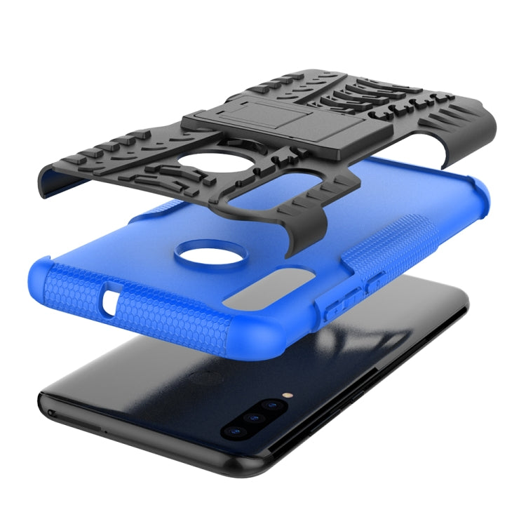 Tire Texture TPU+PC Shockproof Case for Huawei P Smart+ 2019, with Holder