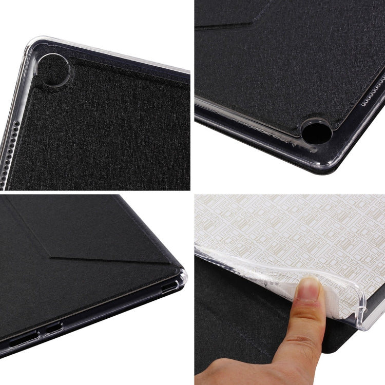 For Huawei MediaPad M5 10.8 inch Silk Texture Horizontal Flip PU Leather Case with Holder