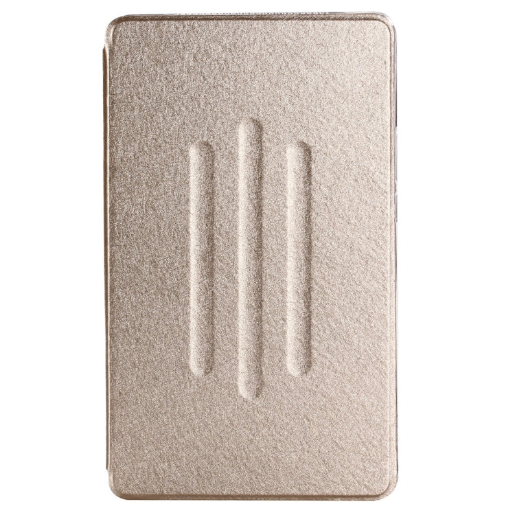 For Huawei MediaPad M5 8.4 inch Silk Texture Horizontal Flip PU Leather Case with Holder(Gold)