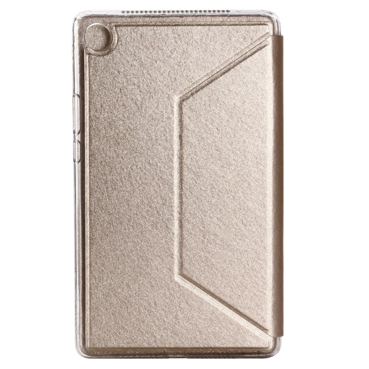 For Huawei MediaPad M5 8.4 inch Silk Texture Horizontal Flip PU Leather Case with Holder(Gold)