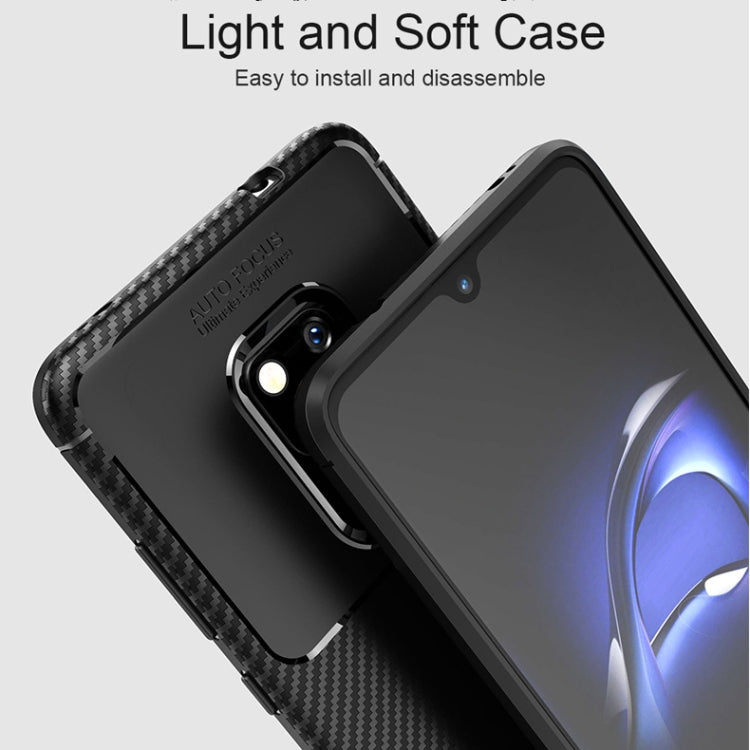 Beetle Shape Carbon Fiber Texture Shockproof TPU Case for Huawei Mate 20(Black)