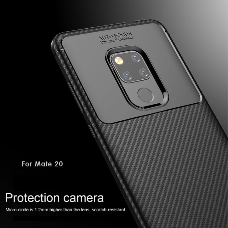 Beetle Shape Carbon Fiber Texture Shockproof TPU Case for Huawei Mate 20(Black)