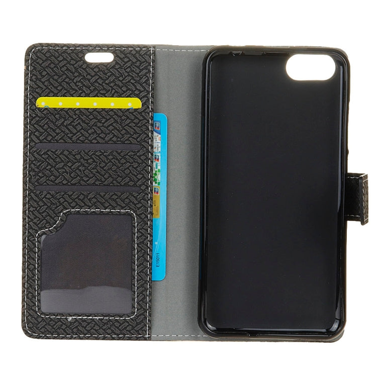 Knit Texture Horizontal Flip Leather Case for Huawei Y5 2018 / Y5 Prime 2018 / Honor 7S / Honor Play 7, with Holder & Card Slots & Photo Frame