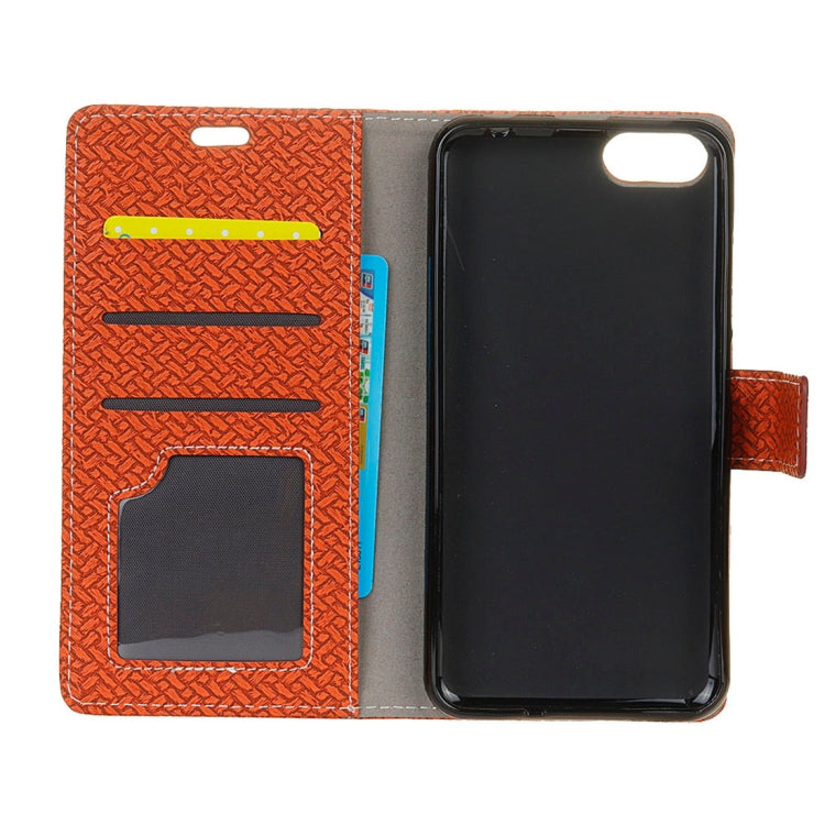 Knit Texture Horizontal Flip Leather Case for Huawei Y5 2018 / Y5 Prime 2018 / Honor 7S / Honor Play 7, with Holder & Card Slots & Photo Frame