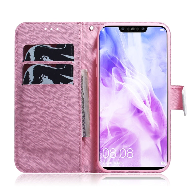 Magnolia Flower Pattern Coloured Drawing Horizontal Flip Leather Case for Huawei Nova 3, with Holder & Card Slots & Wallet