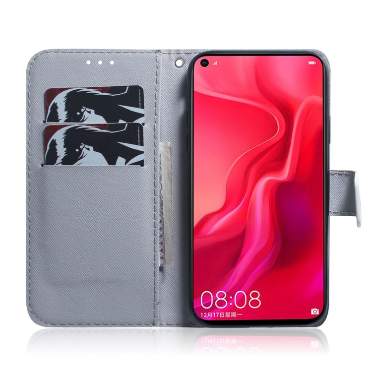 Apricot Flower Pattern Coloured Drawing Horizontal Flip Leather Case for Huawei Nova 4, with Holder & Card Slots & Wallet