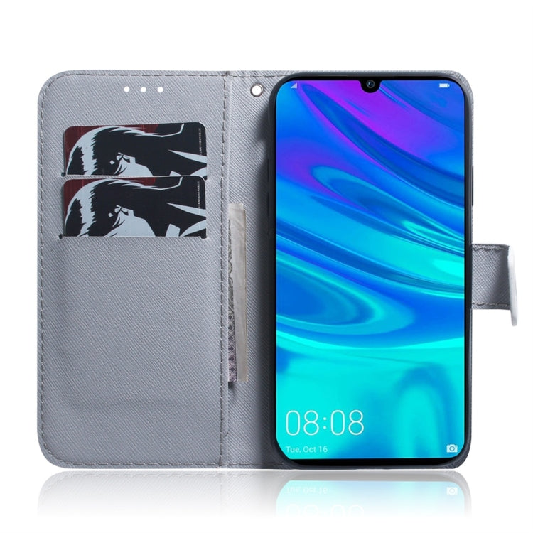 Apricot Flower Pattern Coloured Drawing Horizontal Flip Leather Case for Huawei P Smart (2019) / Honor 10 Lite, with Holder & Card Slots & Wallet