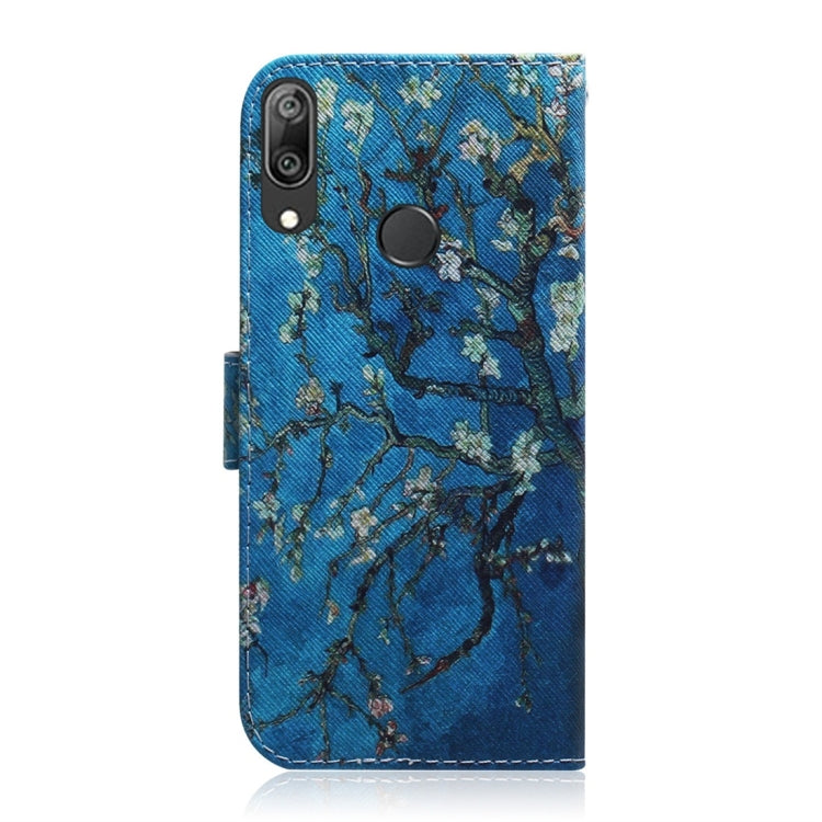 Apricot Flower Pattern Coloured Drawing Horizontal Flip Leather Case for Huawei Y7 Prime (2019) / Y7 Pro (2019) / Enjoy 9, with Holder & Card Slots & Wallet