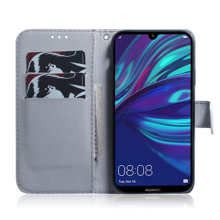 Apricot Flower Pattern Coloured Drawing Horizontal Flip Leather Case for Huawei Y7 Prime (2019) / Y7 Pro (2019) / Enjoy 9, with Holder & Card Slots & Wallet
