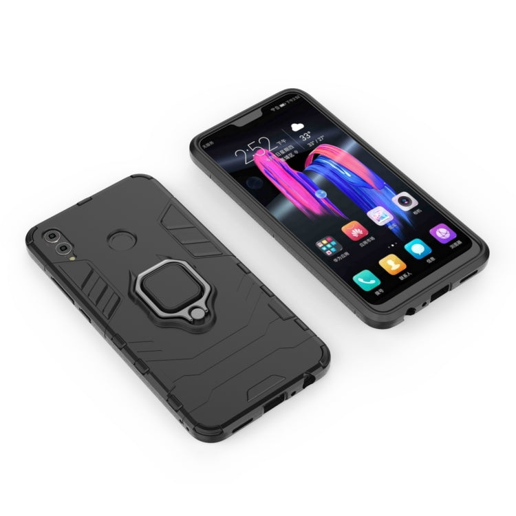 PC + TPU Shockproof Protective Case for Huawei Honor 8X, with Magnetic Ring Holder(Black)