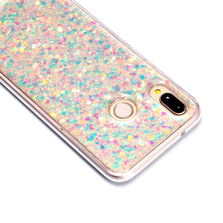 Colorful Glitter Powder Style Protective Soft Cover for Huawei P20 Lite / Nova 3e
