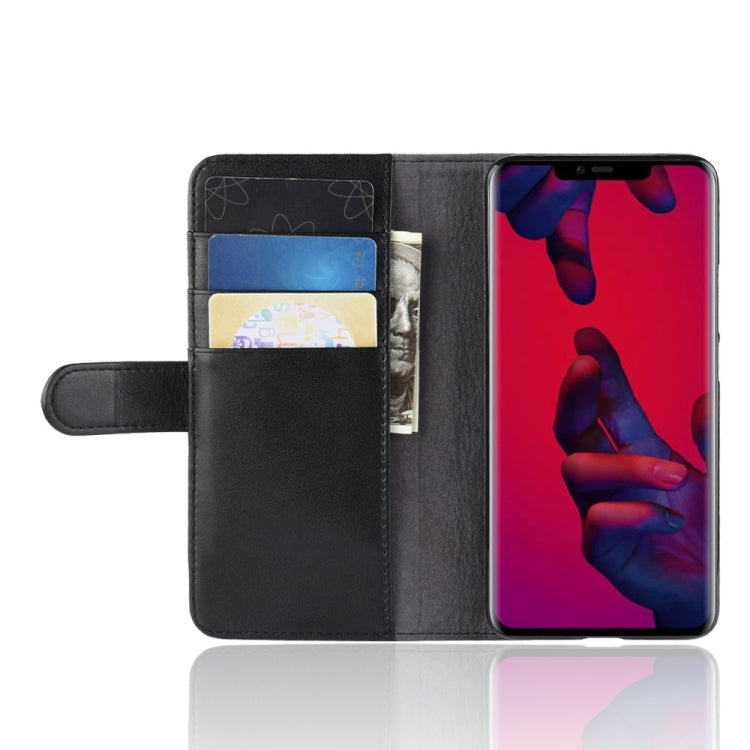 Horizontal Flip Genuine Leather Case for Huawei Mate 20 Pro, with Card Slots & Holder & Wallet