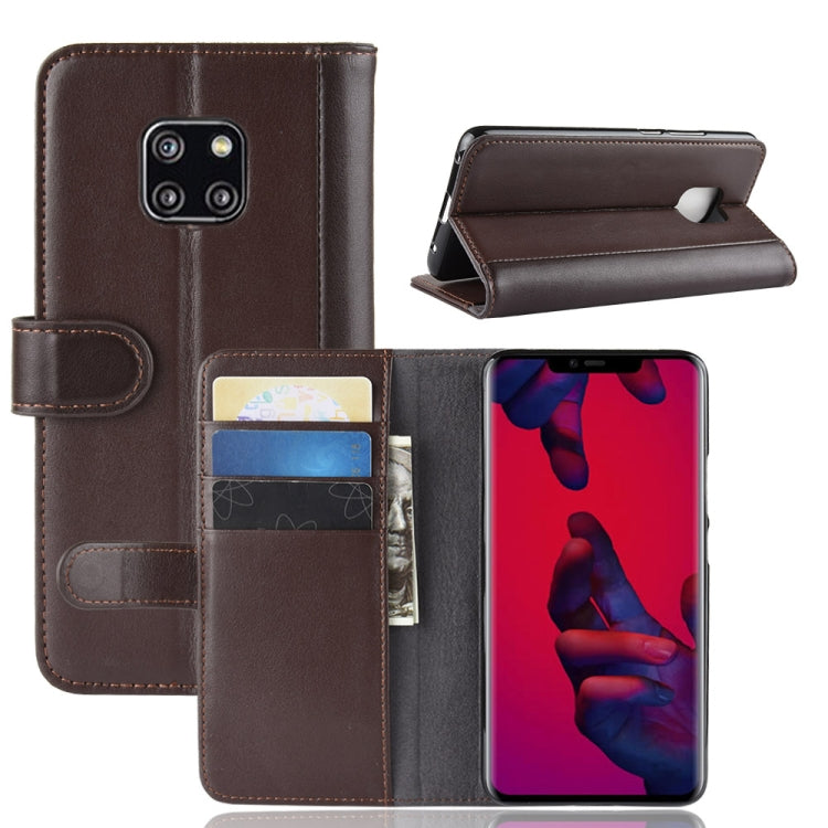 Horizontal Flip Genuine Leather Case for Huawei Mate 20 Pro, with Card Slots & Holder & Wallet