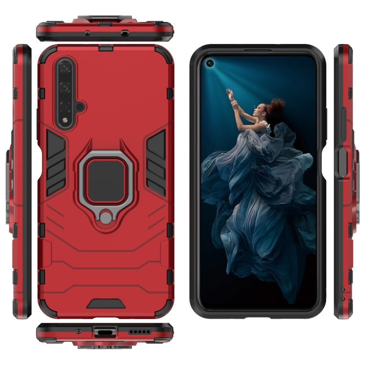 PC + TPU Shockproof Protective Case for Huawei Honor 20, with Magnetic Ring Holder