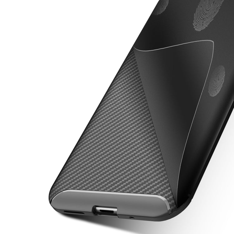 Carbon Fiber Texture Shockproof TPU Case for Huawei Honor 8S (Brown)