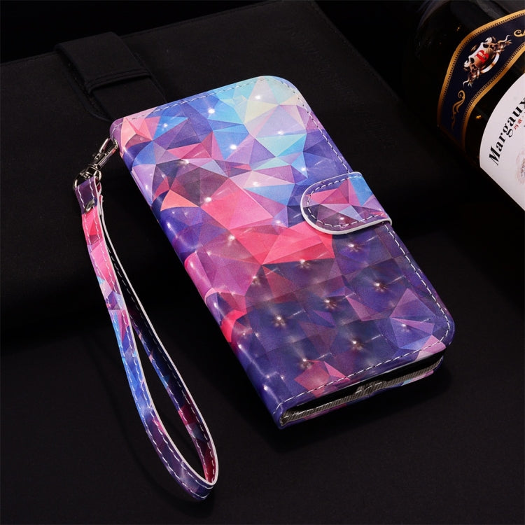 3D Color Lattice Pattern Colored Drawing Horizontal Flip Leather Case for Huawei P30, with Holder & Card Slots & Wallet & Lanyard