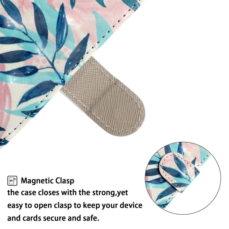 Green Leaves Pattern Colored Drawing Horizontal Flip Leather Case for Huawei P30 Lite, with Holder & Card Slots & Wallet & Lanyard