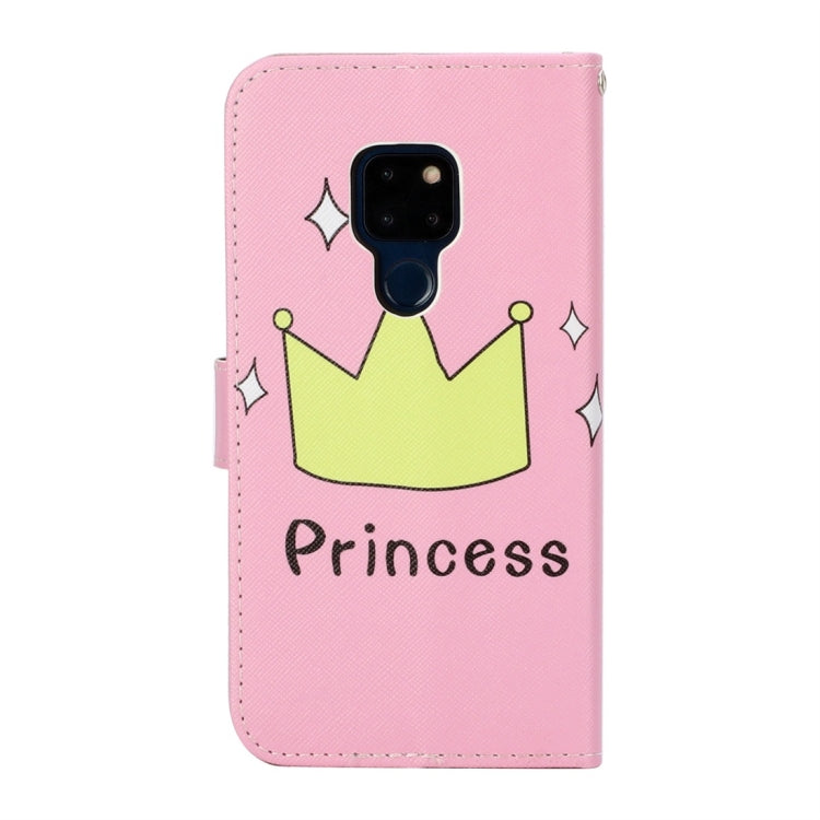 Crown Pattern Colored Drawing Horizontal Flip Leather Case for Huawei Mate 20, with Holder & Card Slots & Wallet & Lanyard