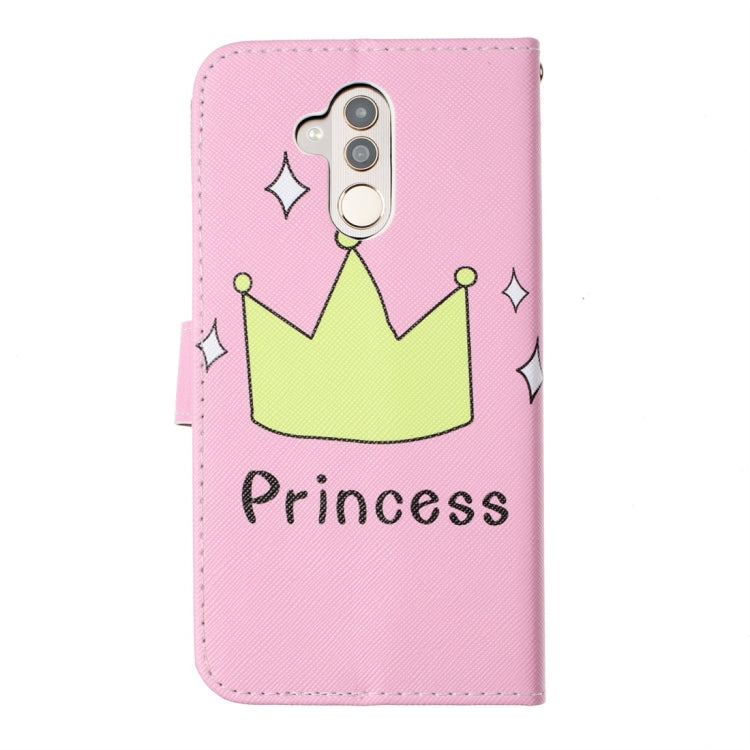 Crown Pattern Colored Drawing Horizontal Flip Leather Case for Huawei Mate 20 Lite, with Holder & Card Slots & Wallet & Lanyard