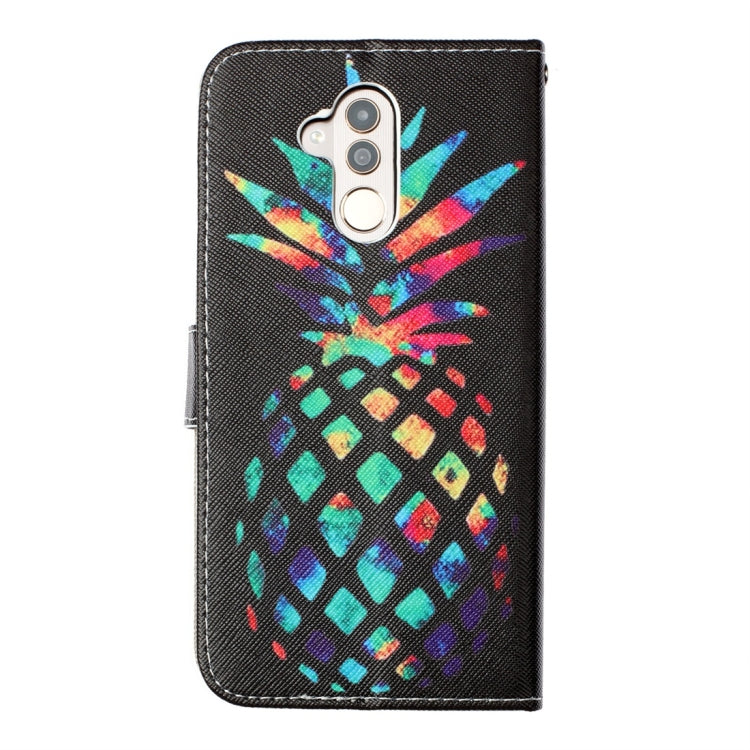 Colorful Pineapple Pattern Colored Drawing Horizontal Flip Leather Case for Huawei Mate 20 Lite, with Holder & Card Slots & Wallet & Lanyard