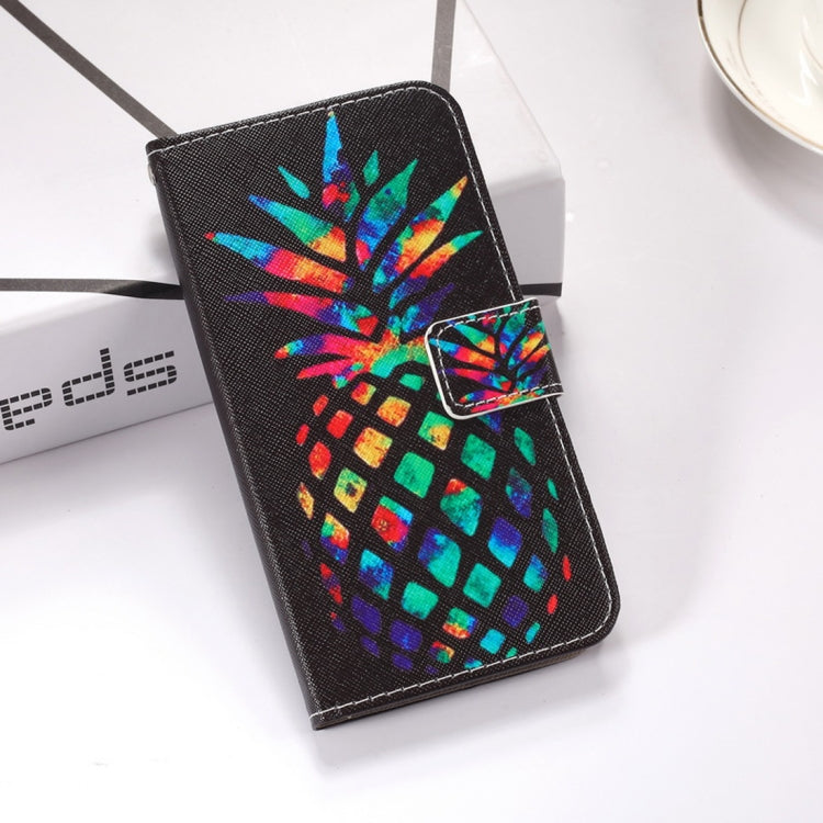 Colorful Pineapple Pattern Colored Drawing Horizontal Flip Leather Case for Huawei P30, with Holder & Card Slots & Wallet & Lanyard
