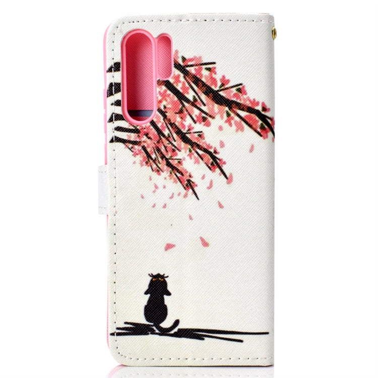 Cherry Tree Pattern Colored Drawing Horizontal Flip Leather Case for Huawei P30 Pro, with Holder & Card Slots & Wallet & Lanyard