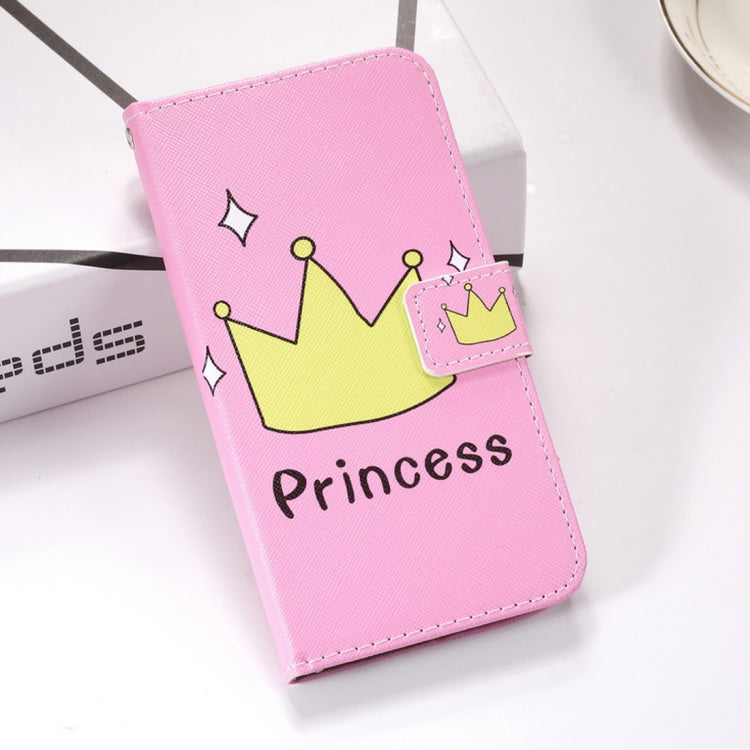 Crown Pattern Colored Drawing Horizontal Flip Leather Case for Huawei P30 Lite, with Holder & Card Slots & Wallet & Lanyard