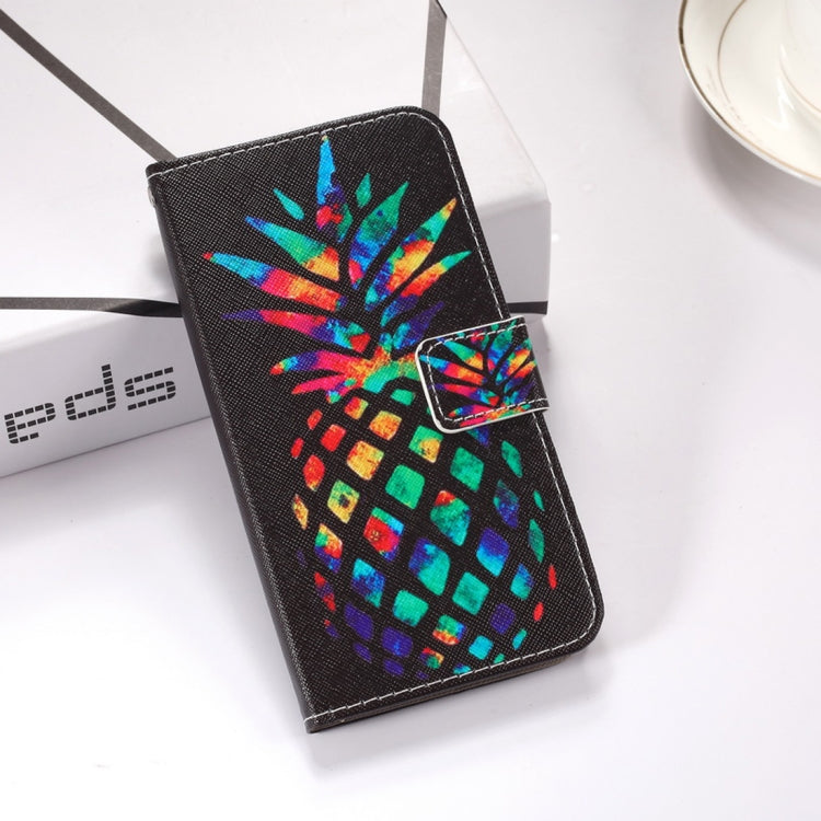 Colorful Pineapple Pattern Colored Drawing Horizontal Flip Leather Case for Huawei P30 Lite, with Holder & Card Slots & Wallet & Lanyard