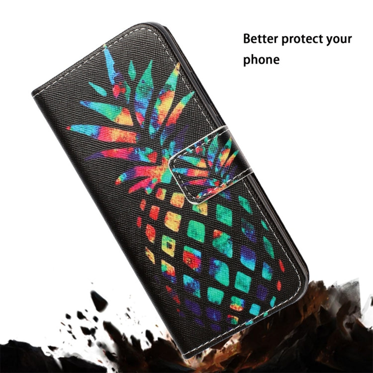 Colorful Pineapple Pattern Colored Drawing Horizontal Flip Leather Case for Huawei P30 Pro, with Holder & Card Slots & Wallet & Lanyard