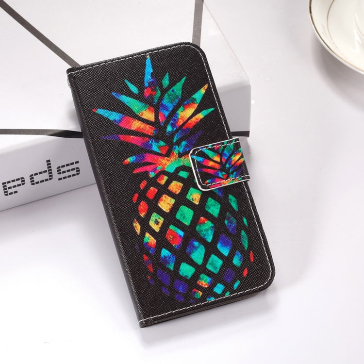 Colorful Pineapple Pattern Colored Drawing Horizontal Flip Leather Case for Huawei P Smart (2019), with Holder & Card Slots & Wallet & Lanyard