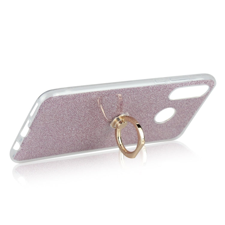 Glittery Powder Shockproof TPU Protective Case for Huawei P30 Lite, with 360 Degree Rotation Ring Holder