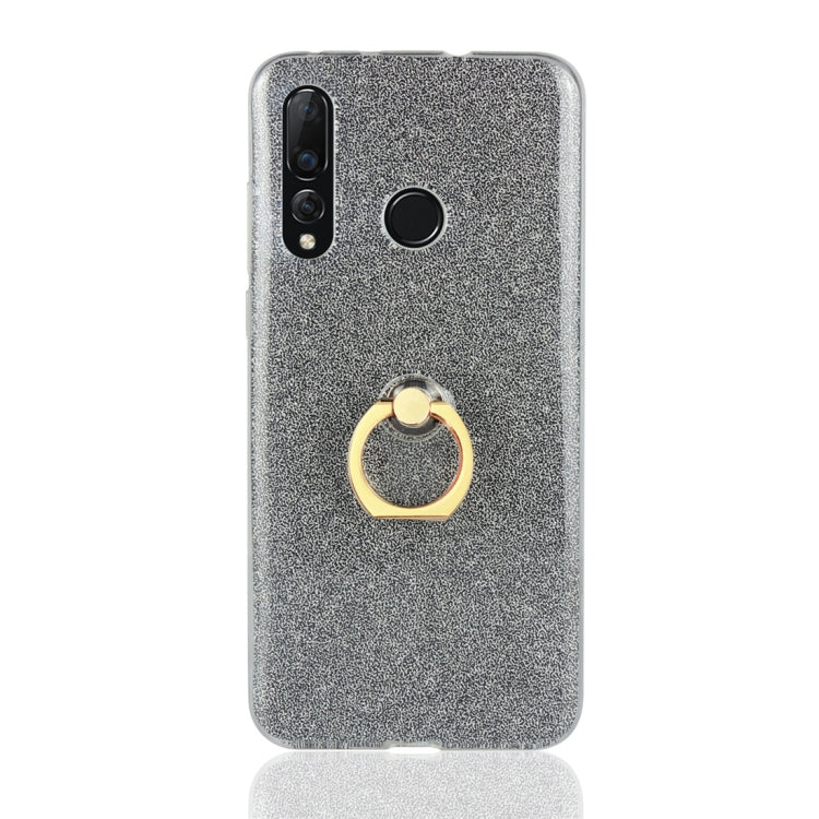 Glittery Powder Shockproof TPU Protective Case for Huawei Nova 4, with 360 Degree Rotation Ring Holder