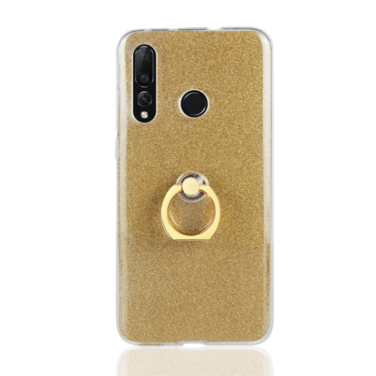 Glittery Powder Shockproof TPU Protective Case for Huawei Nova 4, with 360 Degree Rotation Ring Holder
