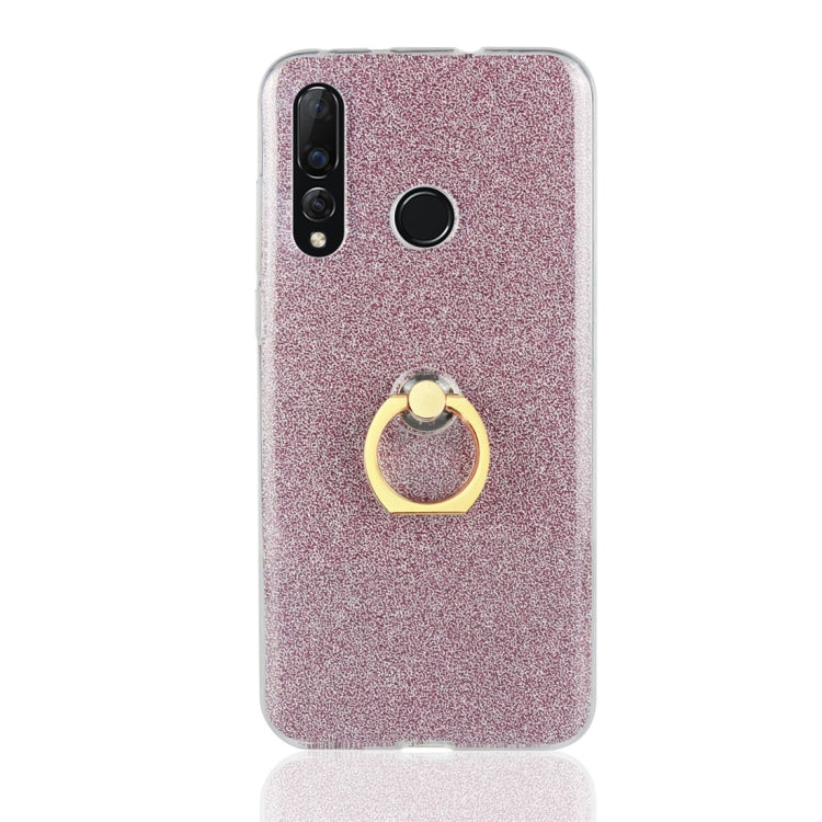 Glittery Powder Shockproof TPU Protective Case for Huawei Nova 4, with 360 Degree Rotation Ring Holder