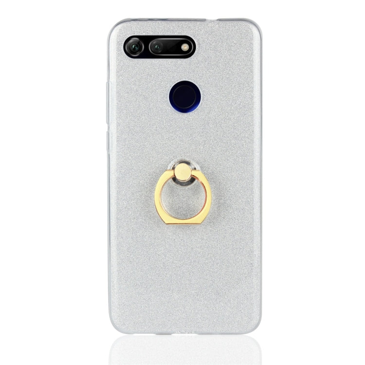 Glittery Powder Shockproof TPU Protective Case for Huawei Honor View 20, with 360 Degree Rotation Ring Holder