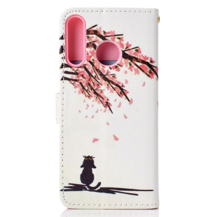 Cherry Tree Pattern Colored Drawing Horizontal Flip Leather Case for Huawei P30 Lite, with Holder & Card Slots & Wallet & Lanyard