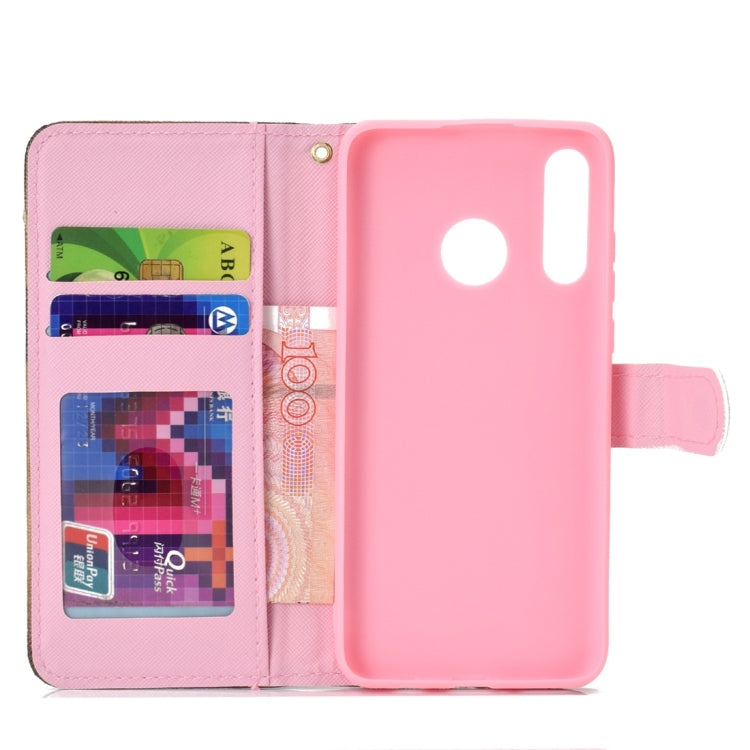 Cherry Tree Pattern Colored Drawing Horizontal Flip Leather Case for Huawei P30 Lite, with Holder & Card Slots & Wallet & Lanyard