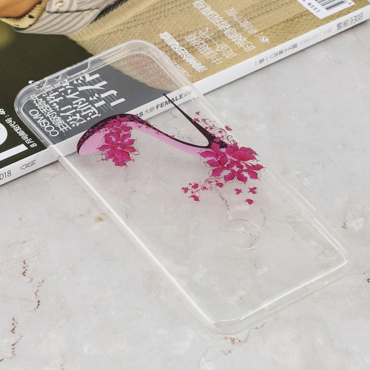 High Heel Pattern Transparent Clear TPU Case for Huawei Y9 (2019) / Enjoy 9 Plus