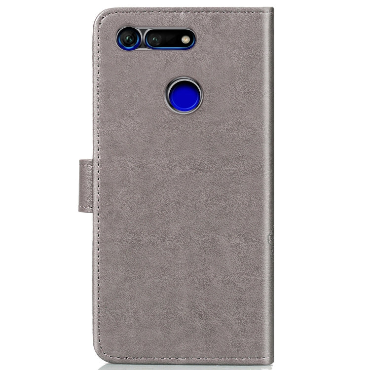 Lucky Clover Pressed Flowers Pattern Leather Case for Huawei V20, with Holder & Card Slots & Wallet & Hand Strap