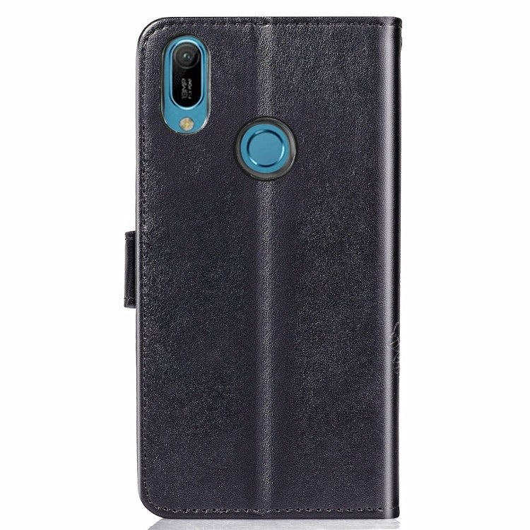 Lucky Clover Pressed Flowers Pattern Leather Case for Huawei Y6 2019, with Holder & Card Slots & Wallet & Hand Strap