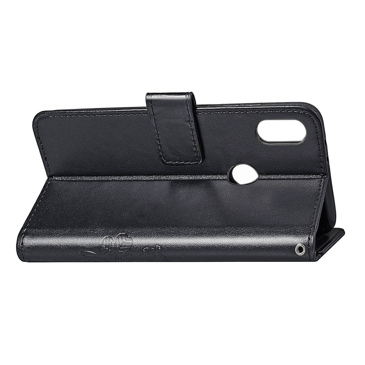 Lucky Clover Pressed Flowers Pattern Leather Case for Huawei Y6 2019, with Holder & Card Slots & Wallet & Hand Strap