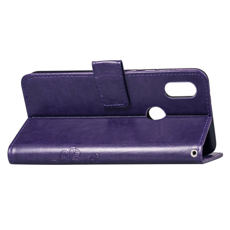 Lucky Clover Pressed Flowers Pattern Leather Case for Huawei Y6 2019, with Holder & Card Slots & Wallet & Hand Strap