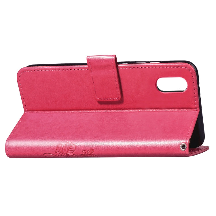 Lucky Clover Pressed Flowers Pattern Leather Case for Huawei Y6 Pro 2019, with Holder & Card Slots & Wallet & Hand Strap