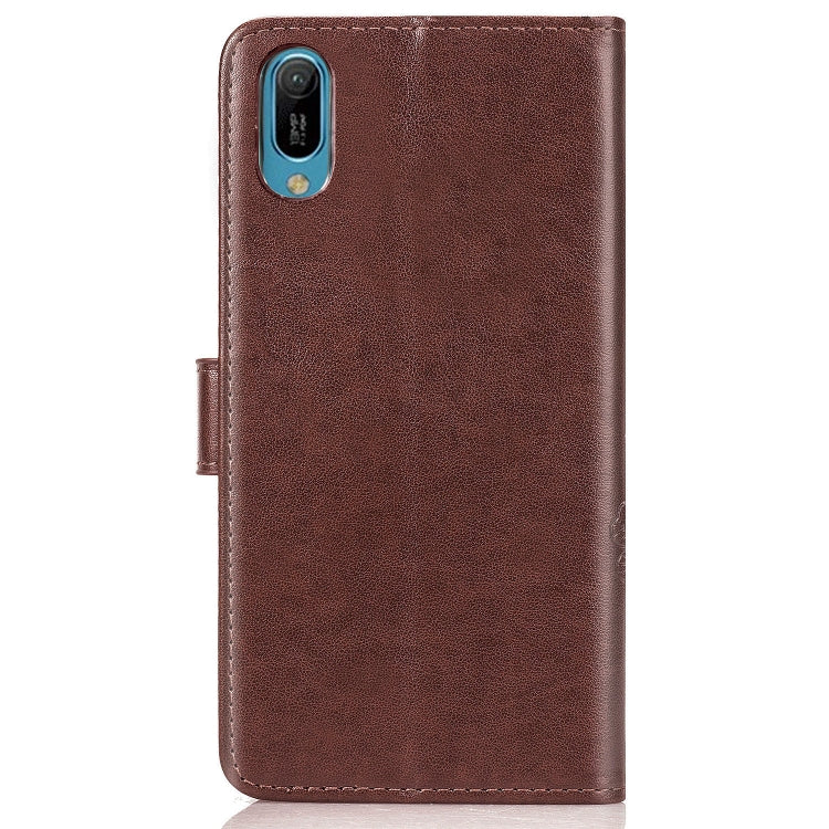 Lucky Clover Pressed Flowers Pattern Leather Case for Huawei Y6 Pro 2019, with Holder & Card Slots & Wallet & Hand Strap