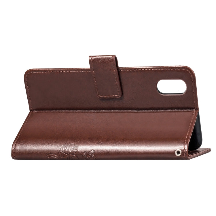 Lucky Clover Pressed Flowers Pattern Leather Case for Huawei Y6 Pro 2019, with Holder & Card Slots & Wallet & Hand Strap