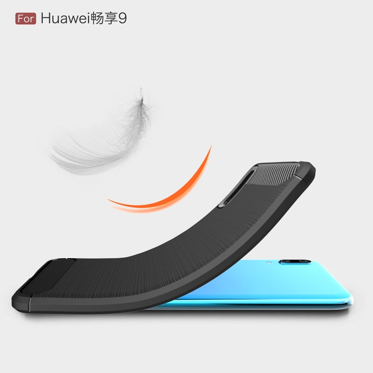 Brushed Texture Carbon Fiber Shockproof TPU Case for Huawei Enjoy 9