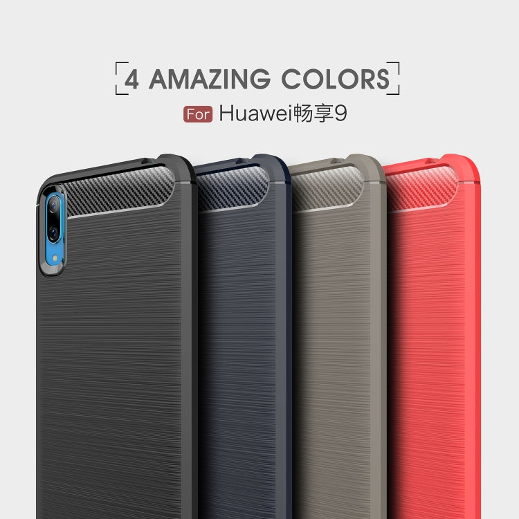 Brushed Texture Carbon Fiber Shockproof TPU Case for Huawei Enjoy 9