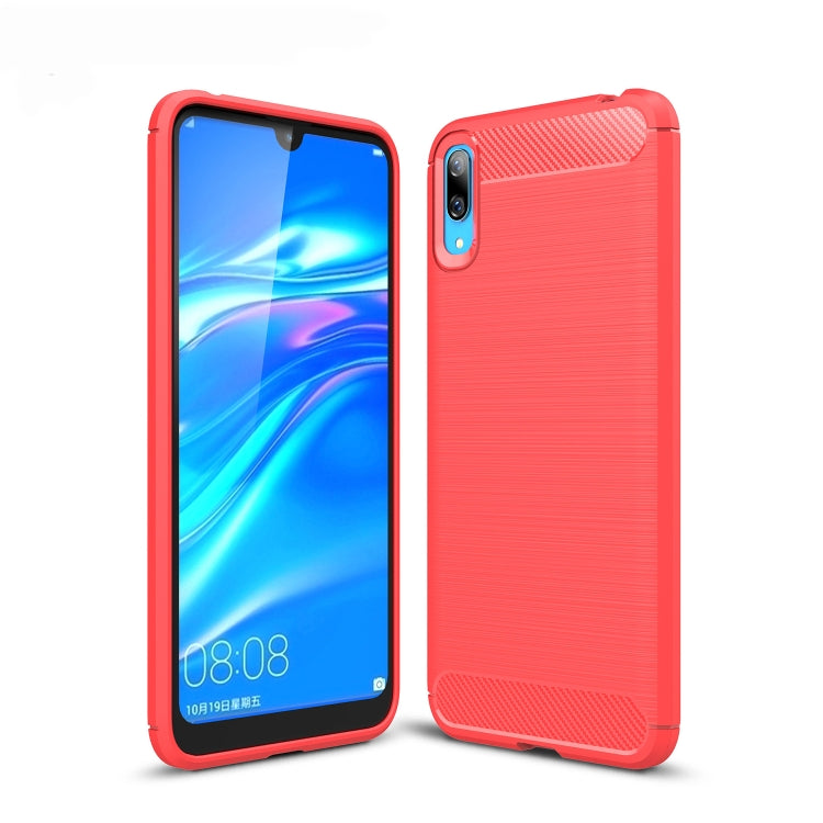Brushed Texture Carbon Fiber Shockproof TPU Case for Huawei Enjoy 9