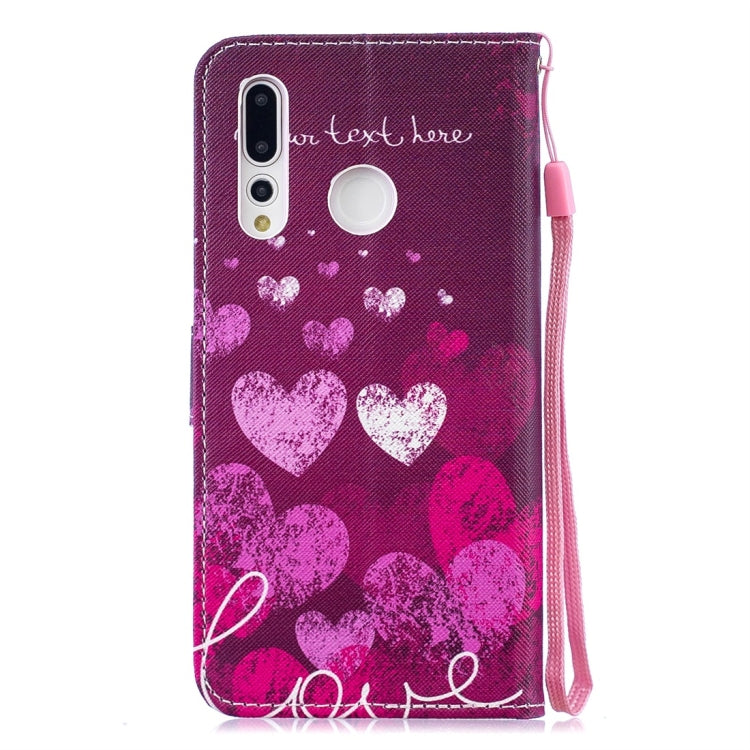 Letter Heart Pattern Horizontal Flip Leather Case for Huawei Nova 4, with Holder & Card Slots & Wallet
