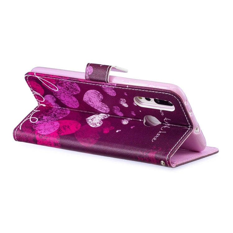 Letter Heart Pattern Horizontal Flip Leather Case for Huawei Nova 4, with Holder & Card Slots & Wallet